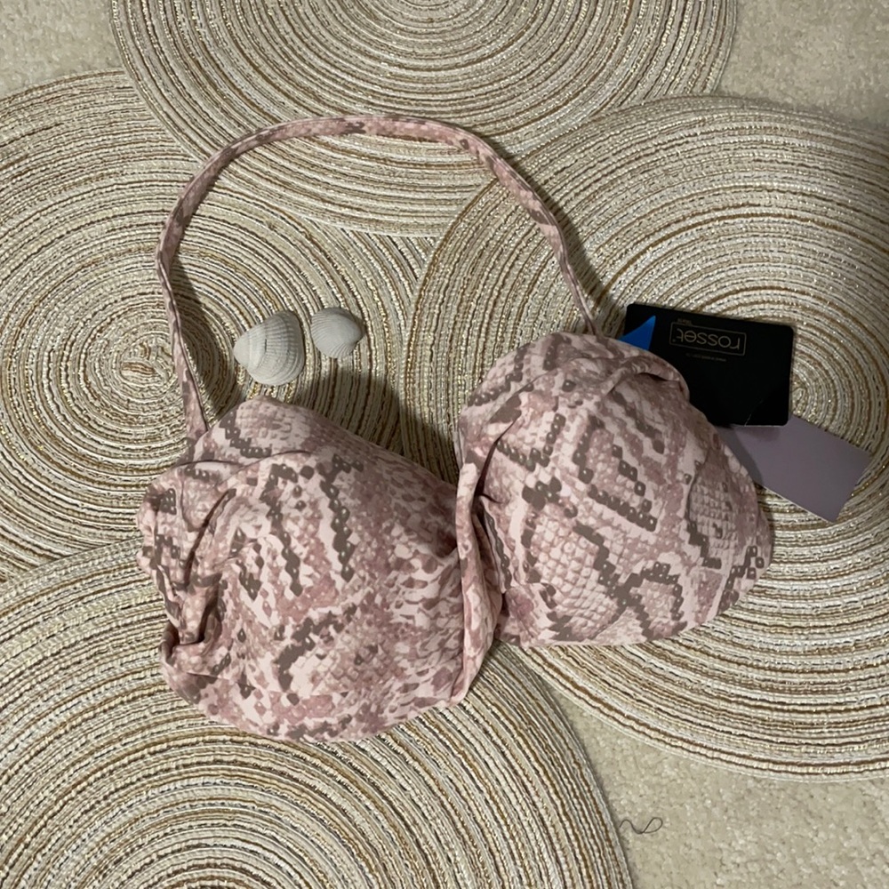NWT snake print CIA.MARITIMA pink tan bandeau halter top L size